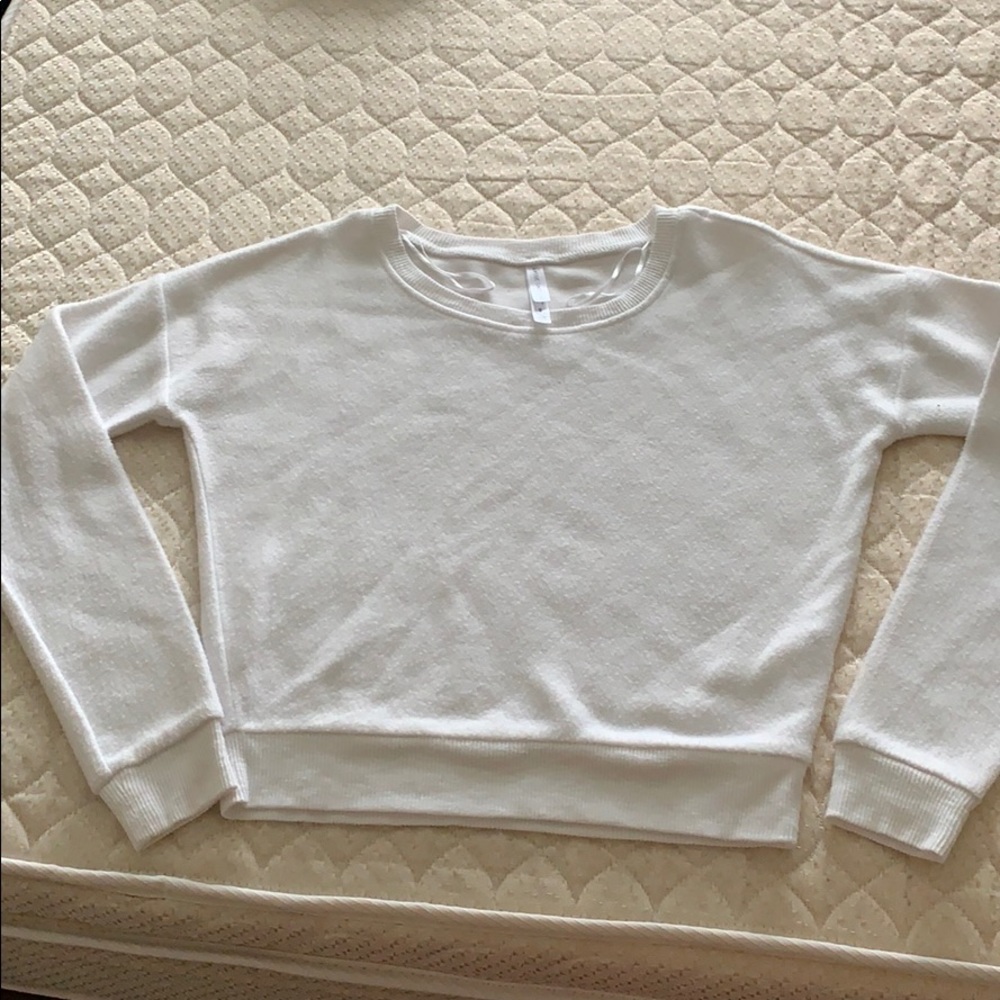 White furry sweater